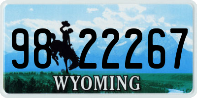 WY license plate 9822267