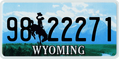 WY license plate 9822271