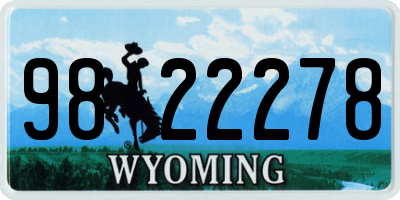 WY license plate 9822278