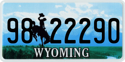 WY license plate 9822290