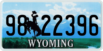 WY license plate 9822396