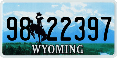 WY license plate 9822397