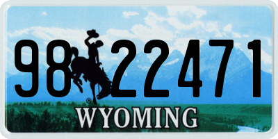 WY license plate 9822471