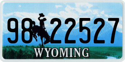 WY license plate 9822527