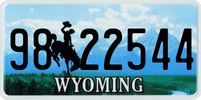WY license plate 9822544