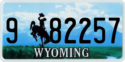 WY license plate 982257