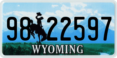 WY license plate 9822597