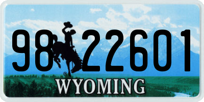 WY license plate 9822601