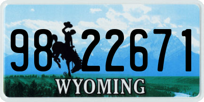 WY license plate 9822671