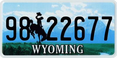 WY license plate 9822677