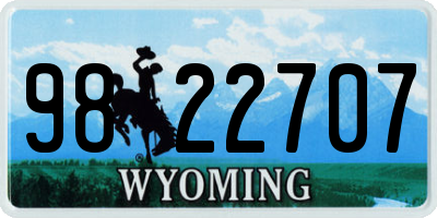 WY license plate 9822707