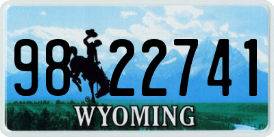 WY license plate 9822741