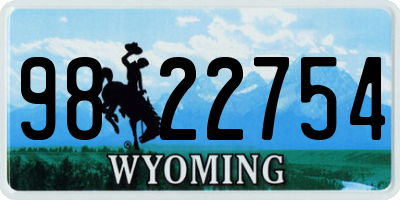 WY license plate 9822754