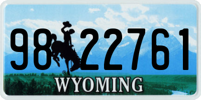 WY license plate 9822761