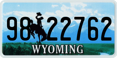 WY license plate 9822762