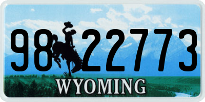 WY license plate 9822773