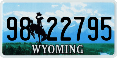 WY license plate 9822795