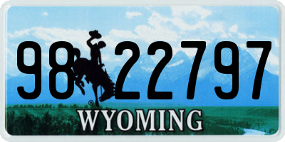 WY license plate 9822797