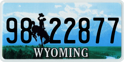 WY license plate 9822877