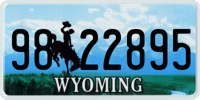 WY license plate 9822895