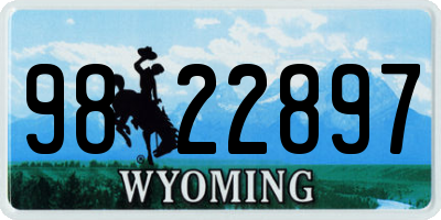 WY license plate 9822897