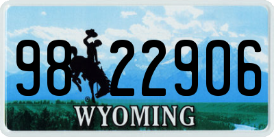 WY license plate 9822906