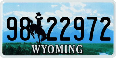 WY license plate 9822972
