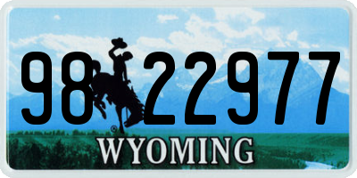 WY license plate 9822977