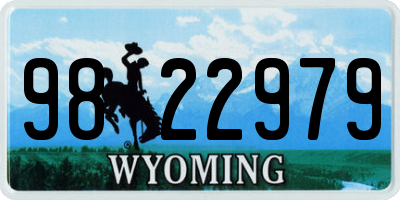 WY license plate 9822979