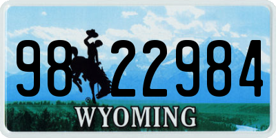 WY license plate 9822984