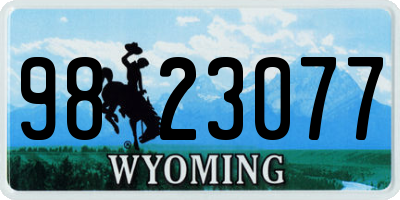 WY license plate 9823077