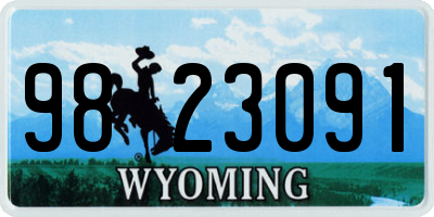 WY license plate 9823091