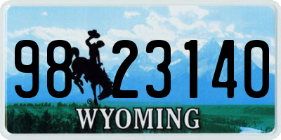 WY license plate 9823140