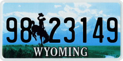 WY license plate 9823149