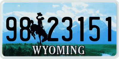 WY license plate 9823151