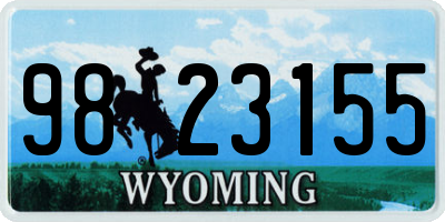 WY license plate 9823155