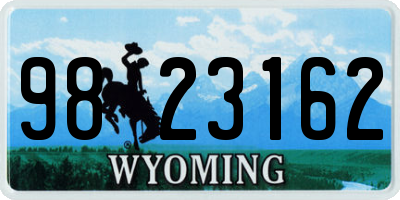WY license plate 9823162