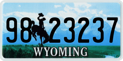 WY license plate 9823237