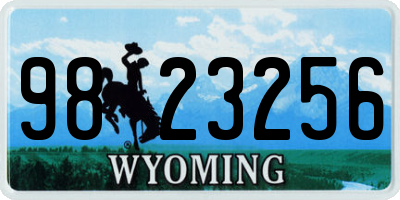 WY license plate 9823256