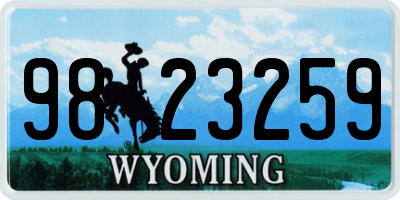 WY license plate 9823259