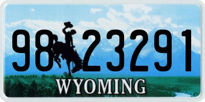 WY license plate 9823291