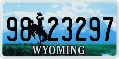 WY license plate 9823297