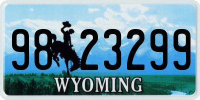 WY license plate 9823299