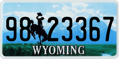 WY license plate 9823367