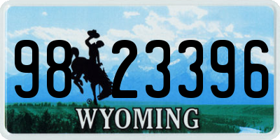 WY license plate 9823396