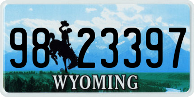 WY license plate 9823397