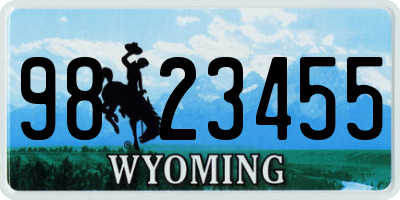 WY license plate 9823455