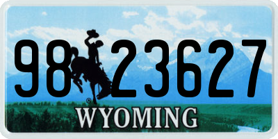 WY license plate 9823627