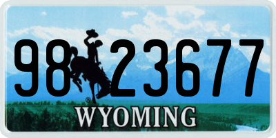 WY license plate 9823677