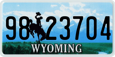WY license plate 9823704